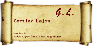 Gertler Lajos névjegykártya